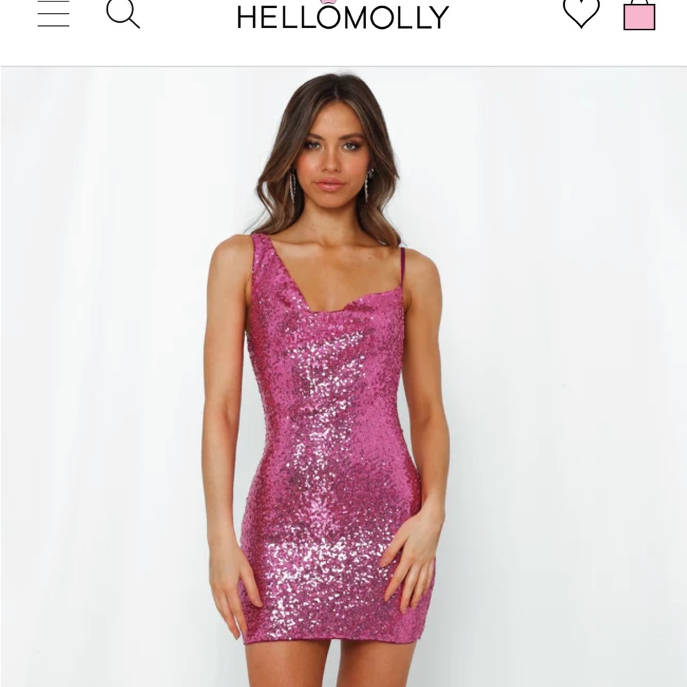 HELLO MOLLY CITADEL SKIES DRESS PINK SEQUINS